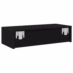 vidaXL Wall Shelf with Drawers Floating Storage Display Shelf Engineered Wood - black, 60 x 26.5 x 15 cm - Additional view 5