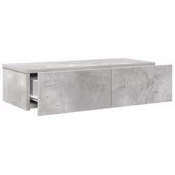 vidaXL Wall Shelf with Drawers Floating Storage Display Shelf Engineered Wood - concrete grey, 60 x 26.5 x 15 cm - Additional view 6