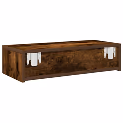 vidaXL Wall Shelf with Drawers Floating Storage Display Shelf Engineered Wood - smoked oak, 60 x 26.5 x 15 cm - Additional view 5