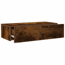vidaXL Wall Shelf with Drawers Floating Storage Display Shelf Engineered Wood - smoked oak, 60 x 26.5 x 15 cm - Additional view 6
