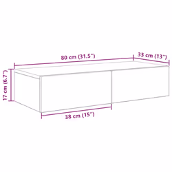 vidaXL Wall Shelf with Drawers Floating Storage Display Shelf Engineered Wood - white, 80 x 33 x 17 cm - Additional view 3