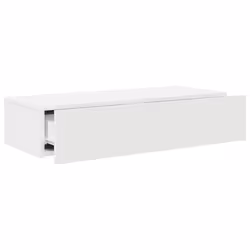 vidaXL Wall Shelf with Drawers Floating Storage Display Shelf Engineered Wood - white, 80 x 33 x 17 cm - Additional view 6