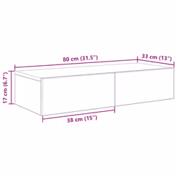 vidaXL Wall Shelf with Drawers Floating Storage Display Shelf Engineered Wood - concrete grey, 80 x 33 x 17 cm - Additional view 10
