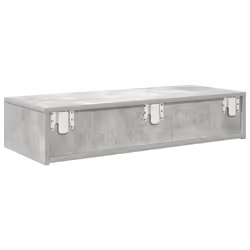 vidaXL Wall Shelf with Drawers Floating Storage Display Shelf Engineered Wood - concrete grey, 80 x 33 x 17 cm - Additional view 5