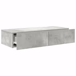 vidaXL Wall Shelf with Drawers Floating Storage Display Shelf Engineered Wood - concrete grey, 80 x 33 x 17 cm - Additional view 6
