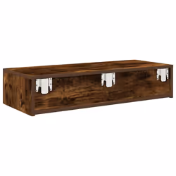 vidaXL Wall Shelf with Drawers Floating Storage Display Shelf Engineered Wood - smoked oak, 80 x 33 x 17 cm - Additional view 5