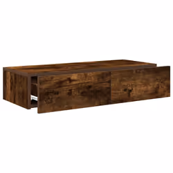 vidaXL Wall Shelf with Drawers Floating Storage Display Shelf Engineered Wood - smoked oak, 80 x 33 x 17 cm - Additional view 6