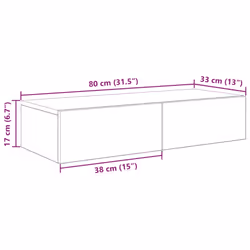 vidaXL Wall Shelf with Drawers Floating Storage Display Shelf Engineered Wood - old wood, 80 x 33 x 17 cm - Additional view 3