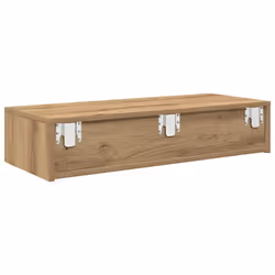 vidaXL Wall Shelf with Drawers Floating Storage Display Shelf Engineered Wood - artisan oak, 80 x 33 x 17 cm - Additional view 4