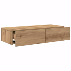 vidaXL Wall Shelf with Drawers Floating Storage Display Shelf Engineered Wood - artisan oak, 80 x 33 x 17 cm - Additional view 5