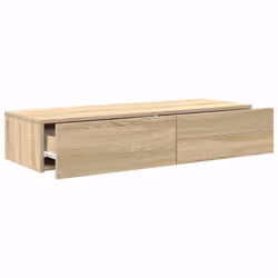 vidaXL Wall Shelf with Drawers Floating Storage Display Shelf Engineered Wood - sonoma oak, 100 x 36 x 19 cm - Additional view 6