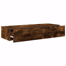 vidaXL Wall Shelf with Drawers Floating Storage Display Shelf Engineered Wood - smoked oak, 100 x 36 x 19 cm - Additional view 6