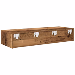 vidaXL Wall Shelf with Drawers Floating Storage Display Shelf Engineered Wood - old wood, 100 x 36 x 19 cm - Additional view 5