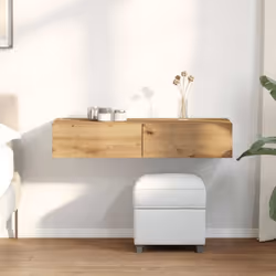 vidaXL Wall Shelf with Drawers Floating Storage Display Shelf Engineered Wood - artisan oak, 100 x 36 x 19 cm - Additional view 2