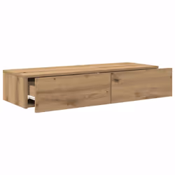 vidaXL Wall Shelf with Drawers Floating Storage Display Shelf Engineered Wood - artisan oak, 100 x 36 x 19 cm - Additional view 6