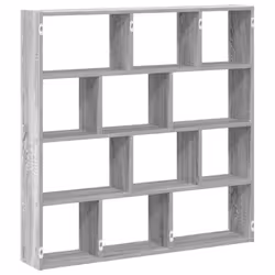 vidaXL Wall Cube Shelf Floating Storage Shelf 12 Compartments Engineered Wood - grey sonoma