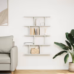vidaXL Wall Cube Shelf 12 Compartments Storage Floating Shelf Engineered Wood - white