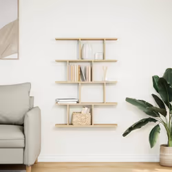vidaXL Wall Cube Shelf 12 Compartments Storage Floating Shelf Engineered Wood - sonoma oak