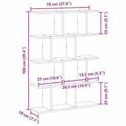 vidaXL Wall Cube Shelf 12 Compartments Storage Floating Shelf Engineered Wood - concrete grey