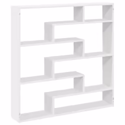 vidaXL Wall Cube Shelf Floating Storage Shelf 7 Compartments Engineered Wood - white