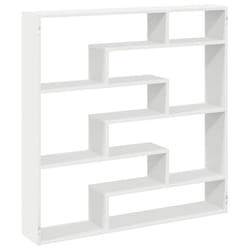 vidaXL Wall Cube Shelf Floating Storage Shelf 7 Compartments Engineered Wood - white