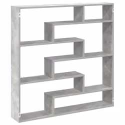 vidaXL Wall Cube Shelf Floating Storage Shelf 7 Compartments Engineered Wood - concrete grey