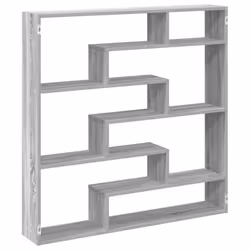 vidaXL Wall Cube Shelf Floating Storage Shelf 7 Compartments Engineered Wood - grey sonoma