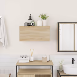 vidaXL Bathroom Wall Cabinet Hanging Wall Storage Cupboard Engineered Wood - sonoma oak, 60 x 25 x 30 cm - Additional view 2