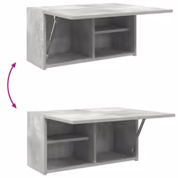 vidaXL Bathroom Wall Cabinet Hanging Wall Storage Cupboard Engineered Wood - concrete grey, 60 x 25 x 30 cm - Additional view 7