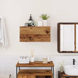 vidaXL Bathroom Wall Cabinet Hanging Wall Storage Cupboard Engineered Wood - old wood, 60 x 25 x 30 cm - Additional view 2