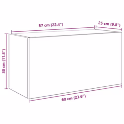 vidaXL Bathroom Wall Cabinet Hanging Wall Storage Cupboard Engineered Wood - old wood, 60 x 25 x 30 cm - Additional view 3