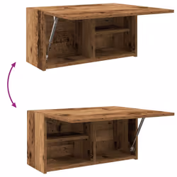 vidaXL Bathroom Wall Cabinet Hanging Wall Storage Cupboard Engineered Wood - old wood, 60 x 25 x 30 cm - Additional view 7