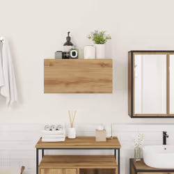 vidaXL Bathroom Wall Cabinet Hanging Wall Storage Cupboard Engineered Wood - artisan oak, 60 x 25 x 30 cm - Additional view 2