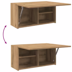vidaXL Bathroom Wall Cabinet Hanging Wall Storage Cupboard Engineered Wood - artisan oak, 60 x 25 x 30 cm - Additional view 7