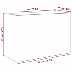 vidaXL Bathroom Wall Cabinet Hanging Wall Storage Cupboard Engineered Wood - white, 60 x 25 x 40 cm - Additional view 3
