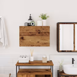vidaXL Bathroom Wall Cabinet Hanging Wall Storage Cupboard Engineered Wood - old wood, 60 x 25 x 40 cm - Additional view 2