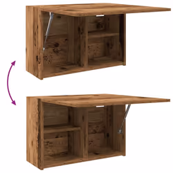 vidaXL Bathroom Wall Cabinet Hanging Wall Storage Cupboard Engineered Wood - old wood, 60 x 25 x 40 cm - Additional view 7