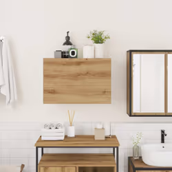 vidaXL Bathroom Wall Cabinet Hanging Wall Storage Cupboard Engineered Wood - artisan oak, 60 x 25 x 40 cm - Additional view 2