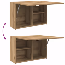 vidaXL Bathroom Wall Cabinet Hanging Wall Storage Cupboard Engineered Wood - artisan oak, 60 x 25 x 40 cm - Additional view 7