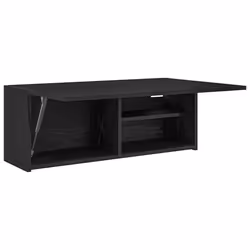 vidaXL Bathroom Wall Cabinet Hanging Wall Storage Cupboard Engineered Wood - black, 80 x 25 x 30 cm - Additional view 4