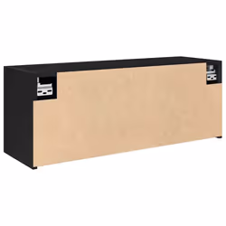 vidaXL Bathroom Wall Cabinet Hanging Wall Storage Cupboard Engineered Wood - black, 80 x 25 x 30 cm - Additional view 6
