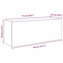 vidaXL Bathroom Wall Cabinet Hanging Wall Storage Cupboard Engineered Wood - sonoma oak, 80 x 25 x 30 cm - Additional view 10