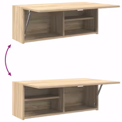 vidaXL Bathroom Wall Cabinet Hanging Wall Storage Cupboard Engineered Wood - sonoma oak, 80 x 25 x 30 cm - Additional view 7