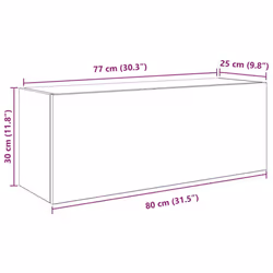 vidaXL Bathroom Wall Cabinet Hanging Wall Storage Cupboard Engineered Wood - smoked oak, 80 x 25 x 30 cm - Additional view 3