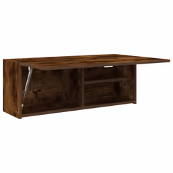 vidaXL Bathroom Wall Cabinet Hanging Wall Storage Cupboard Engineered Wood - smoked oak, 80 x 25 x 30 cm - Additional view 4