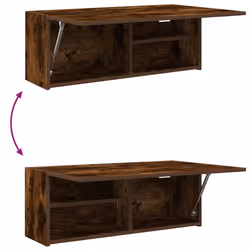 vidaXL Bathroom Wall Cabinet Hanging Wall Storage Cupboard Engineered Wood - smoked oak, 80 x 25 x 30 cm - Additional view 7