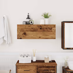 vidaXL Bathroom Wall Cabinet Hanging Wall Storage Cupboard Engineered Wood - old wood, 80 x 25 x 30 cm - Additional view 2