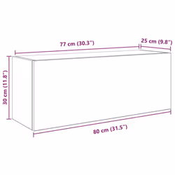 vidaXL Bathroom Wall Cabinet Hanging Wall Storage Cupboard Engineered Wood - old wood, 80 x 25 x 30 cm - Additional view 3