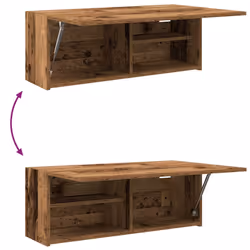 vidaXL Bathroom Wall Cabinet Hanging Wall Storage Cupboard Engineered Wood - old wood, 80 x 25 x 30 cm - Additional view 7