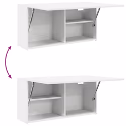 vidaXL Bathroom Wall Cabinet Hanging Wall Storage Cupboard Engineered Wood - white, 80 x 25 x 40 cm - Additional view 7